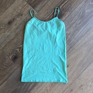 Teal stretchy tight tank top